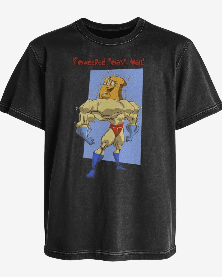 Polera desgastada Negro de Powdered Toast Man