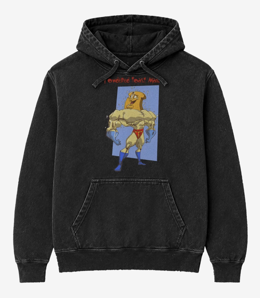 Poleron Canguro Acid Wash Negro de Powdered Toast Man