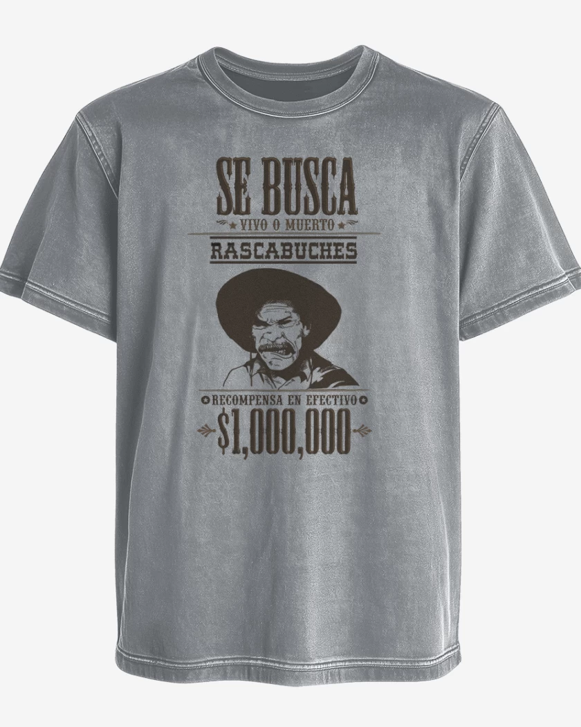 Polera desgastada Gris Melange de Rascabuches