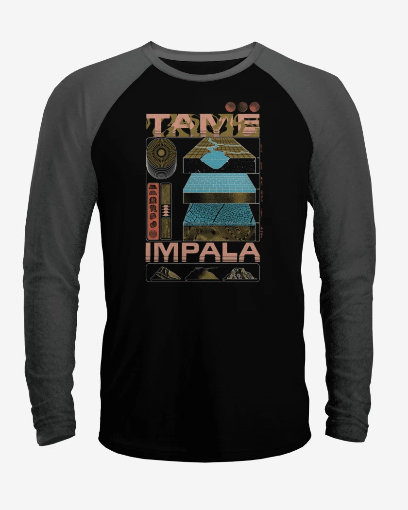 Polera Raglan Negro / Negro Heather de Tame Impala