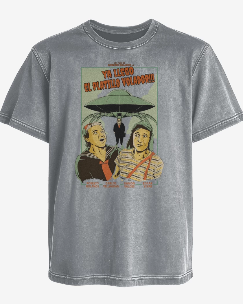 Polera desgastada Gris Melange de Ya llegó el platillo volador