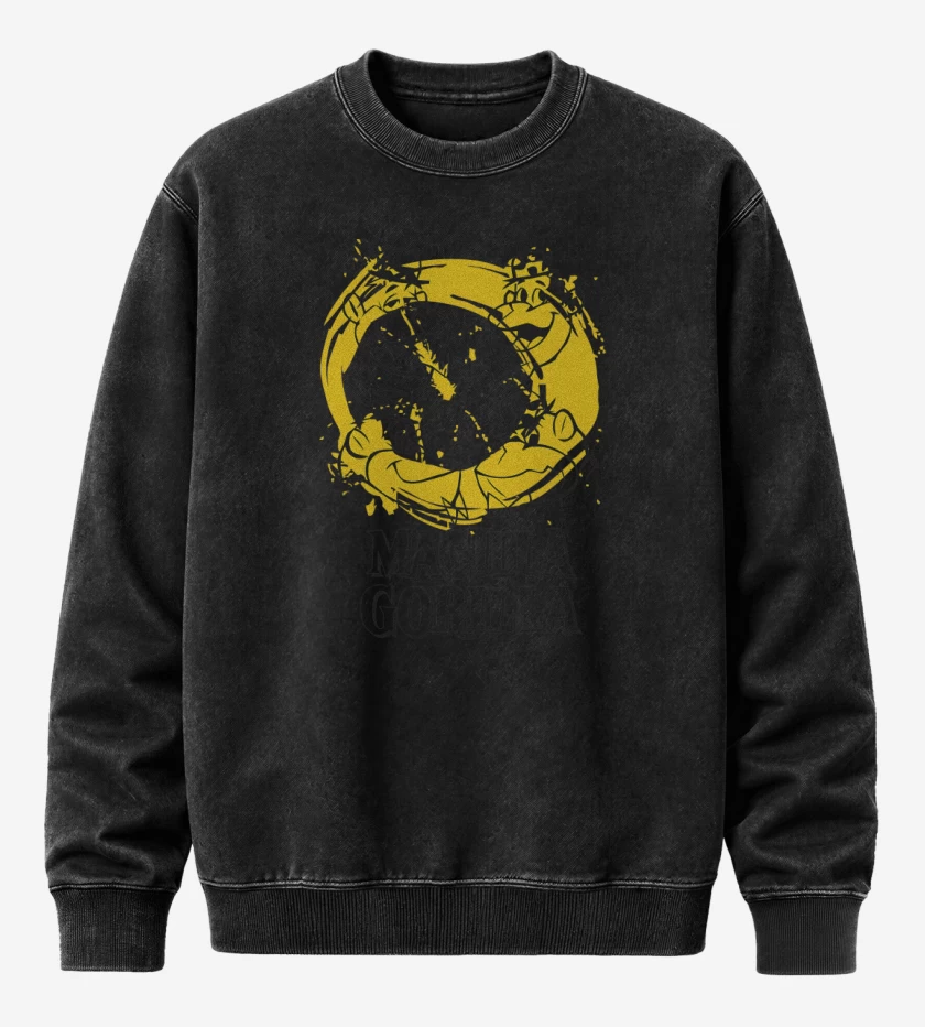 Poleron Polo Acid Wash Negro de Magilla Gorilla