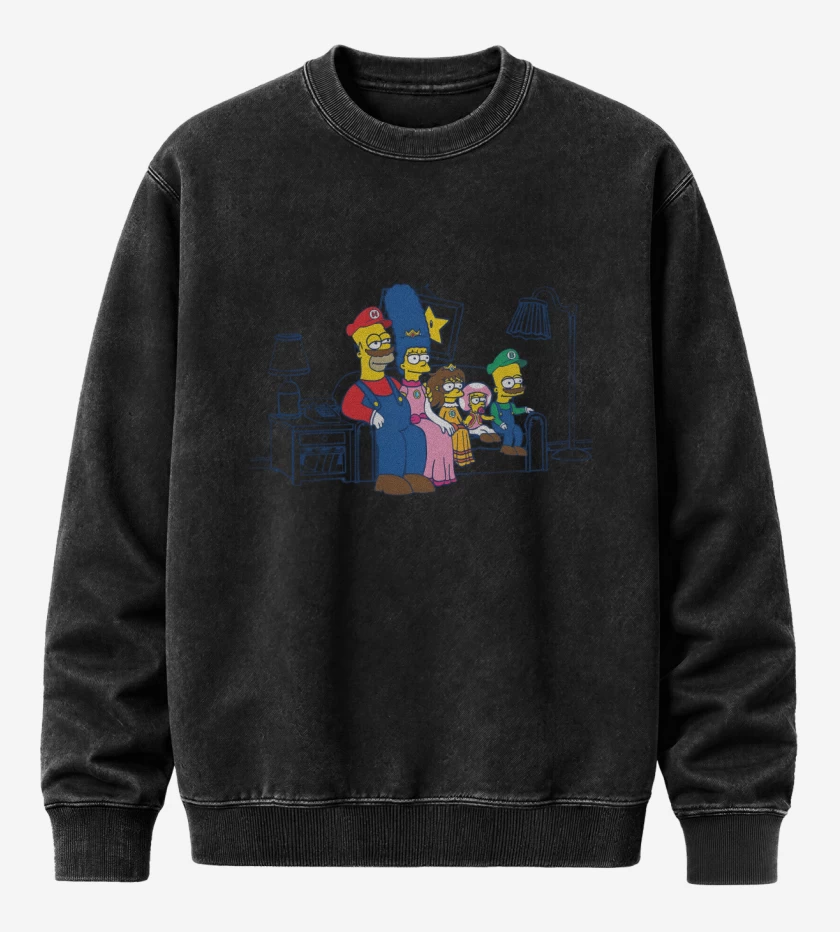 Poleron Polo Acid Wash Negro de Los Marianos