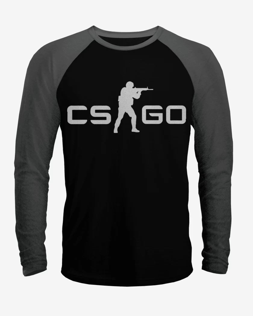 Polera Raglan Negro / Negro Heather de Cs Go