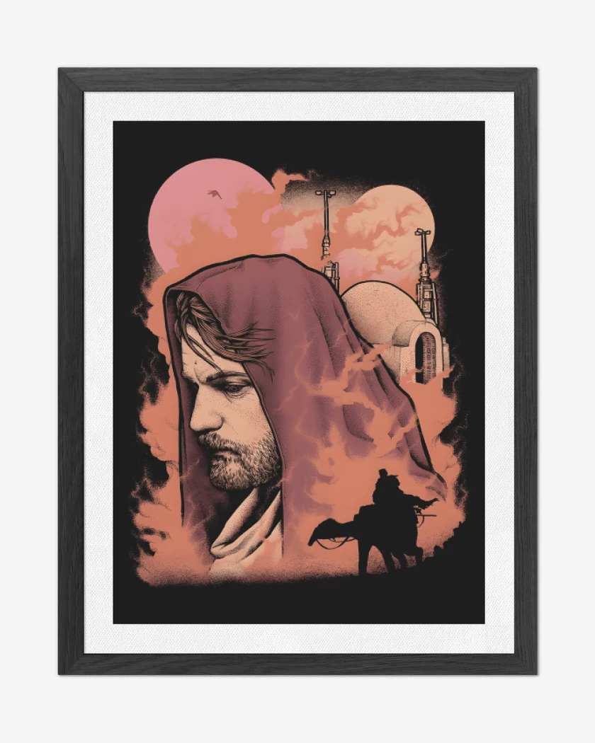 Cuadro decorativo Negro de Kenobi Hello There