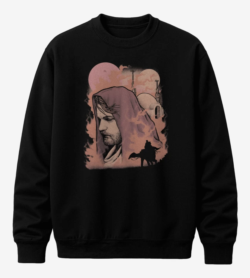 Poleron polo Negro de Kenobi Hello There