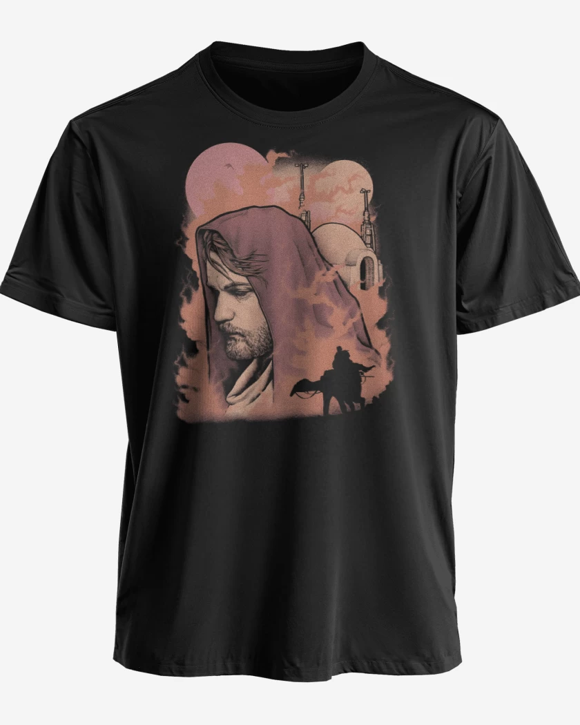 Polera premium Negro de Kenobi Hello There