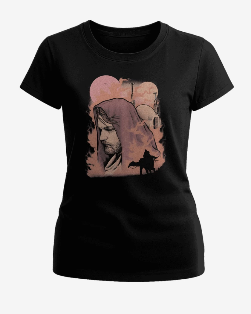 Polera de Mujer Negro de Kenobi Hello There