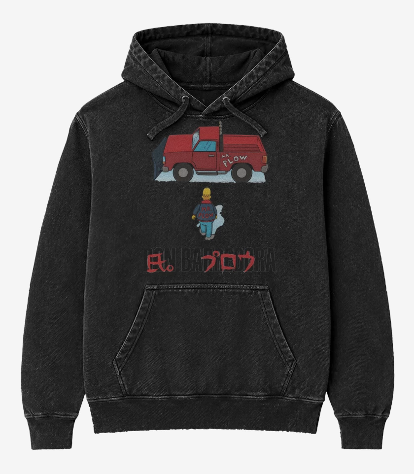 Poleron Canguro Acid Wash Negro de Don Barredora
