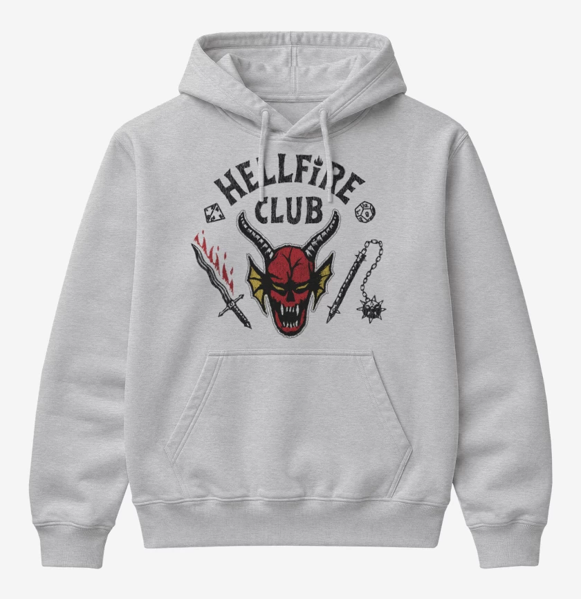 Poleron Canguro básico Gris Melange de Hell Fire Club