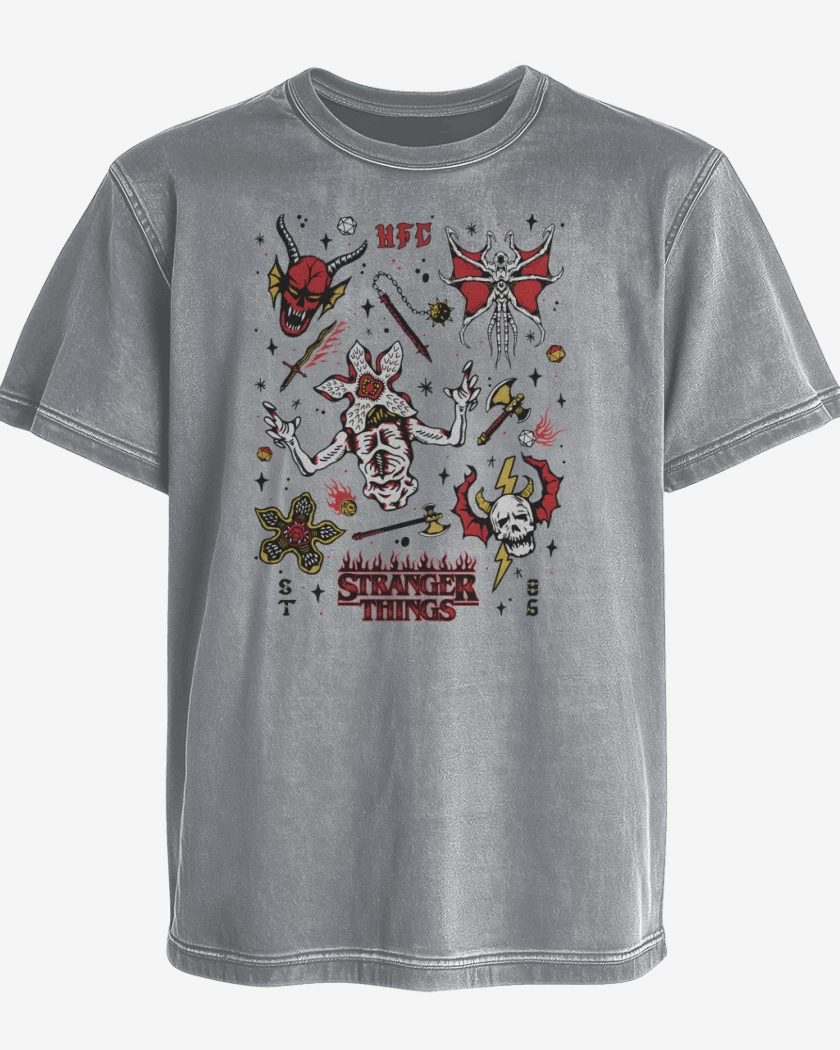 Polera desgastada Gris Melange de HFC