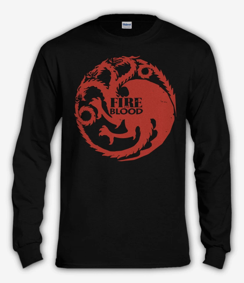 Polera manga larga Fire and blood