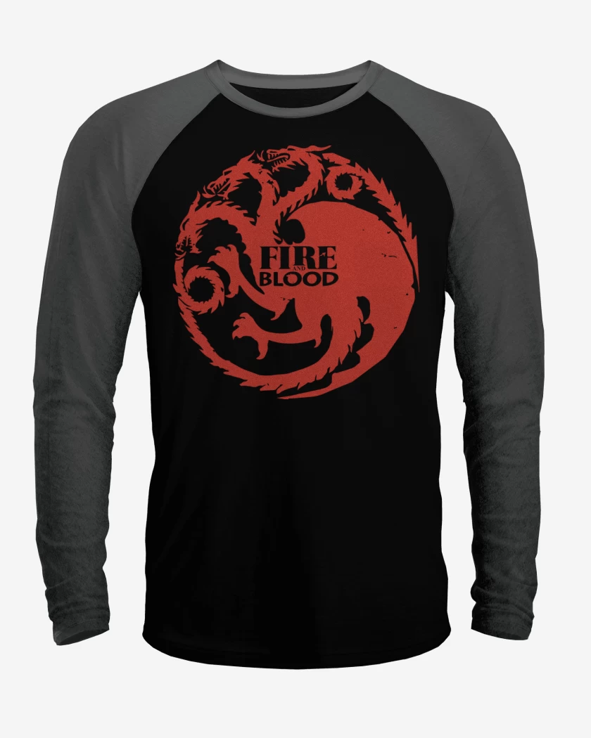Polera Raglan Fire and blood