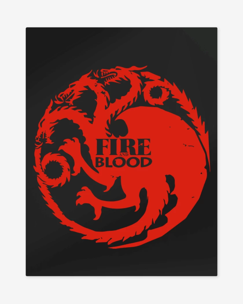 Print metalico Fire and blood