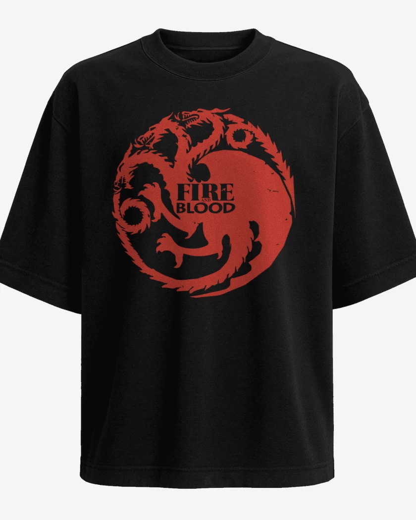 Polera Oversize Fire and blood