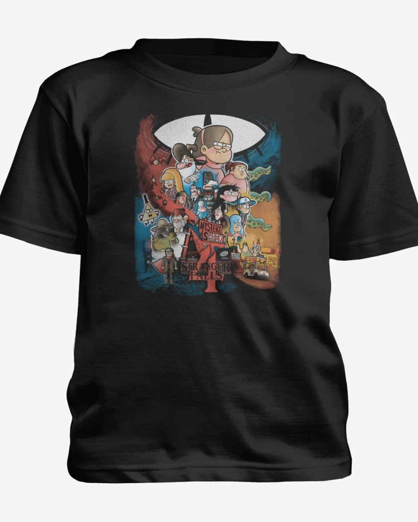 Polera de niño Negro de Stranger Falls 4