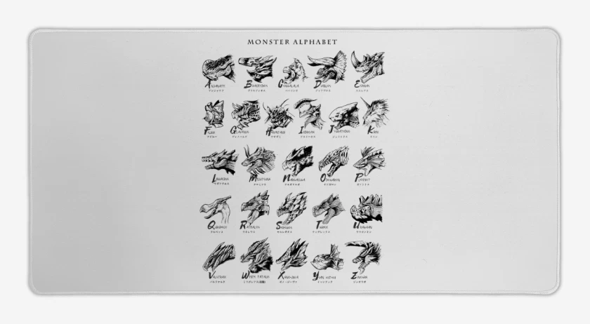 Mouse pad Gamer Alfabeto Monstruoso