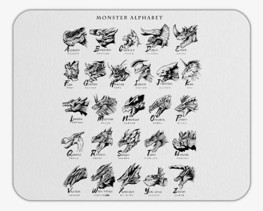 Mousepad Alfabeto Monstruoso