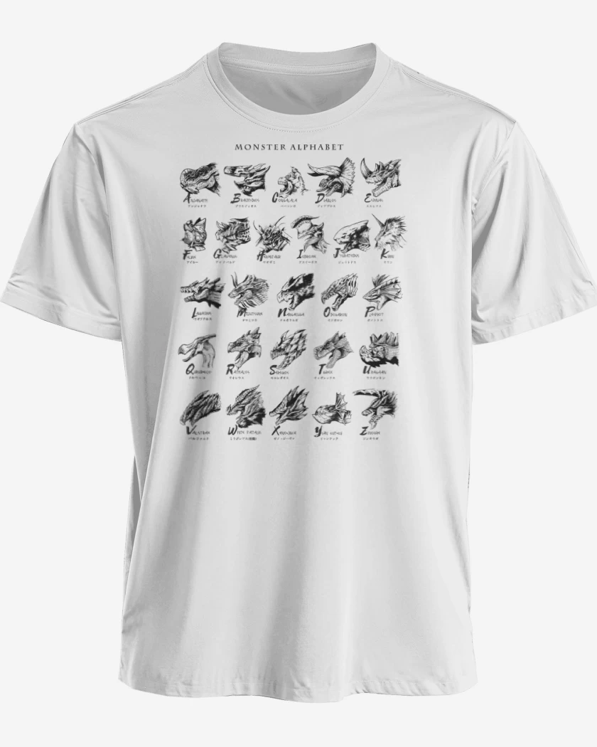 Polera premium Blanco de Alfabeto Monstruoso