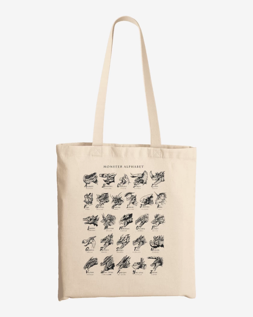 Totebag Blanco de Alfabeto Monstruoso