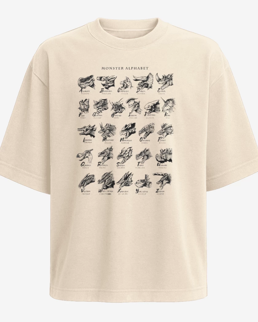 Polera Oversize Alfabeto Monstruoso