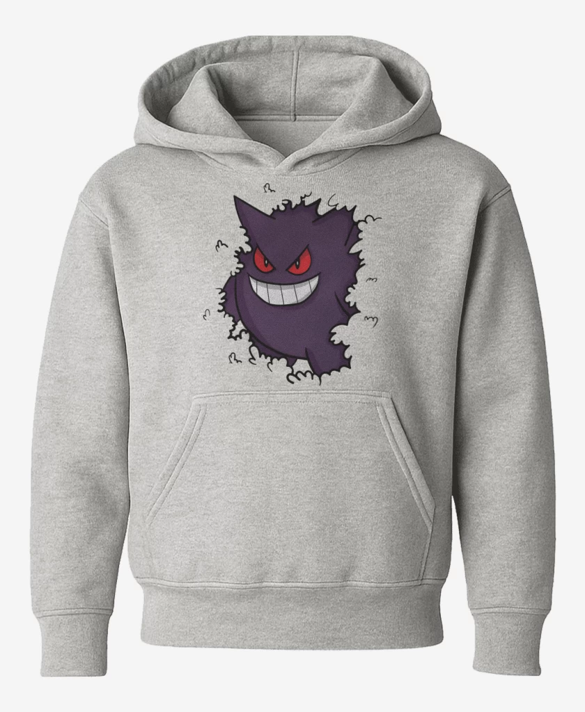 Poleron de niño Gris Melange de Gengar Oculto