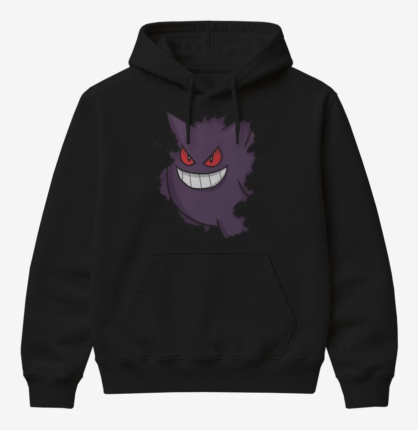 Poleron Canguro básico Negro de Gengar Oculto