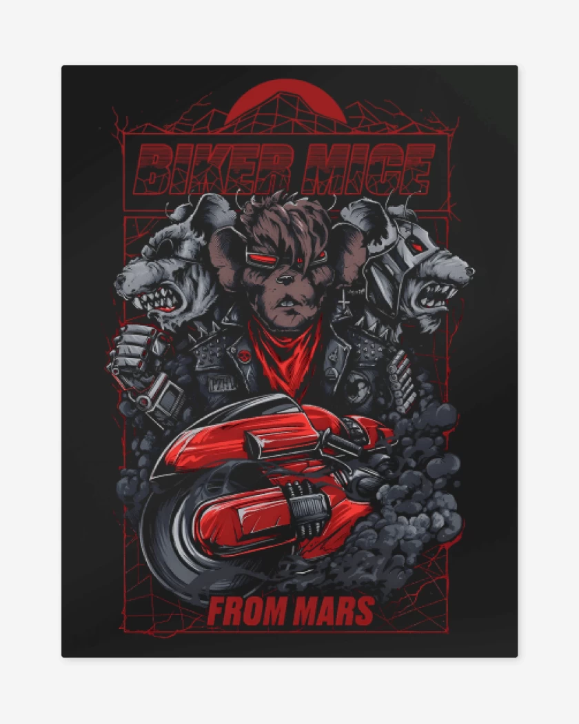 Print metalico Negro de Biker mice from mars