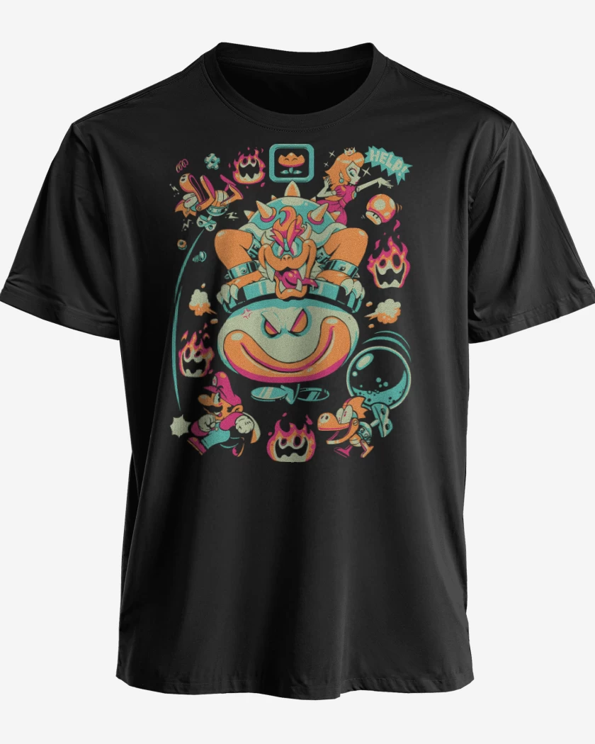 Polera premium Negro de Bowser Final 