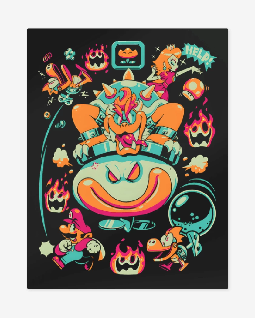 Print metalico Negro de Bowser Final 