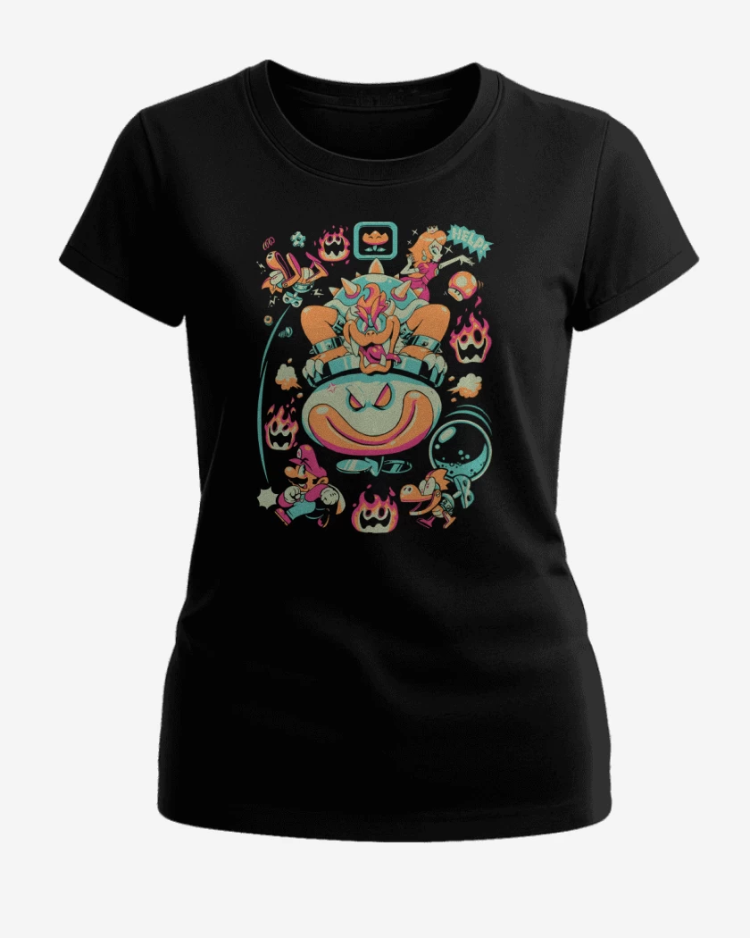 Polera de Mujer Negro de Bowser Final 