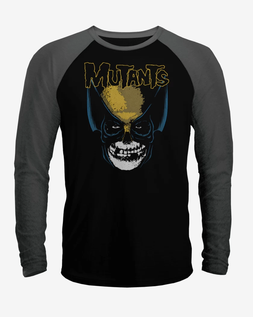 Polera Raglan Negro / Negro Heather de Mutants