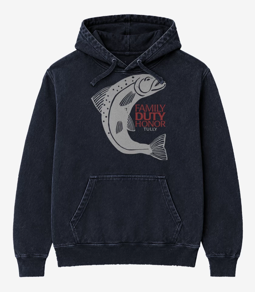 Poleron Canguro Acid Wash Azul Marino de Family duty honor