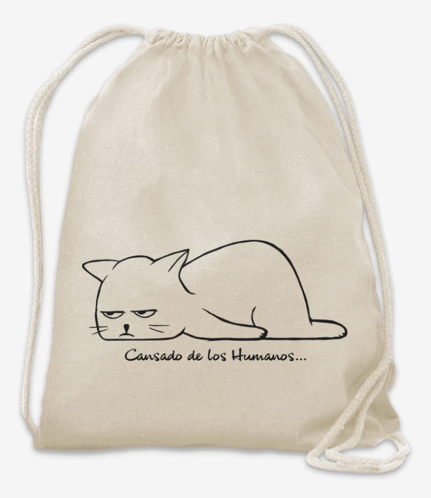 Mochila Blanco de Cansado de los Humanos