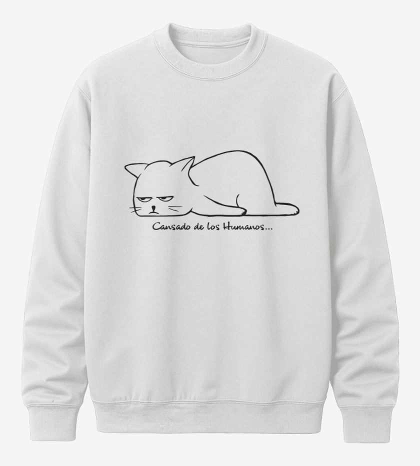 Poleron polo Blanco de Cansado de los Humanos