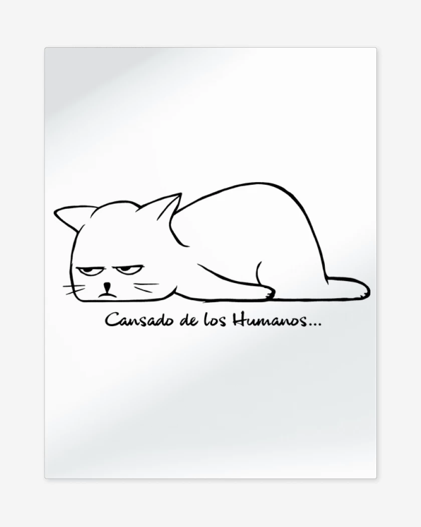 Print metalico Blanco de Cansado de los Humanos