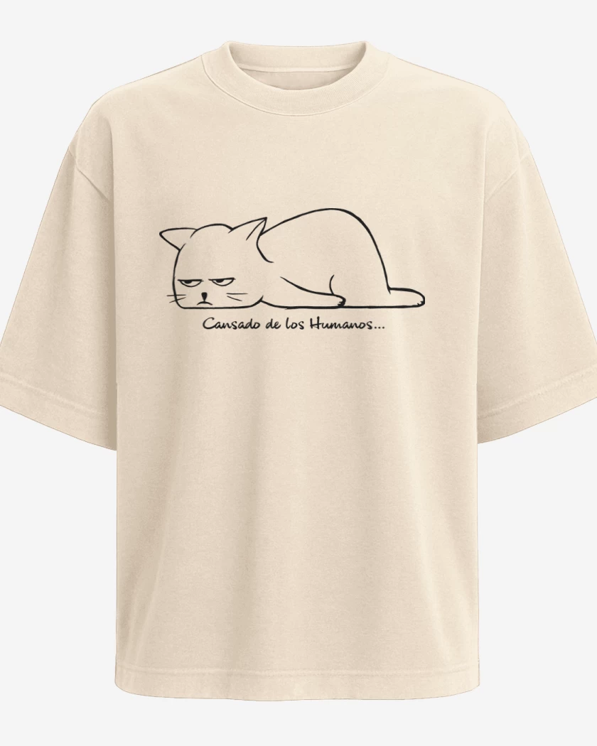 Polera Oversize Cansado de los Humanos