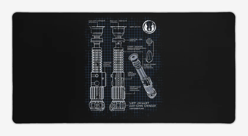 Mouse pad Gamer Negro de Sable Jedi