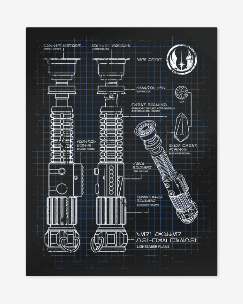 Print metalico Negro de Sable Jedi