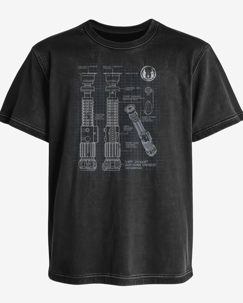 Polera desgastada Negro de Sable Jedi