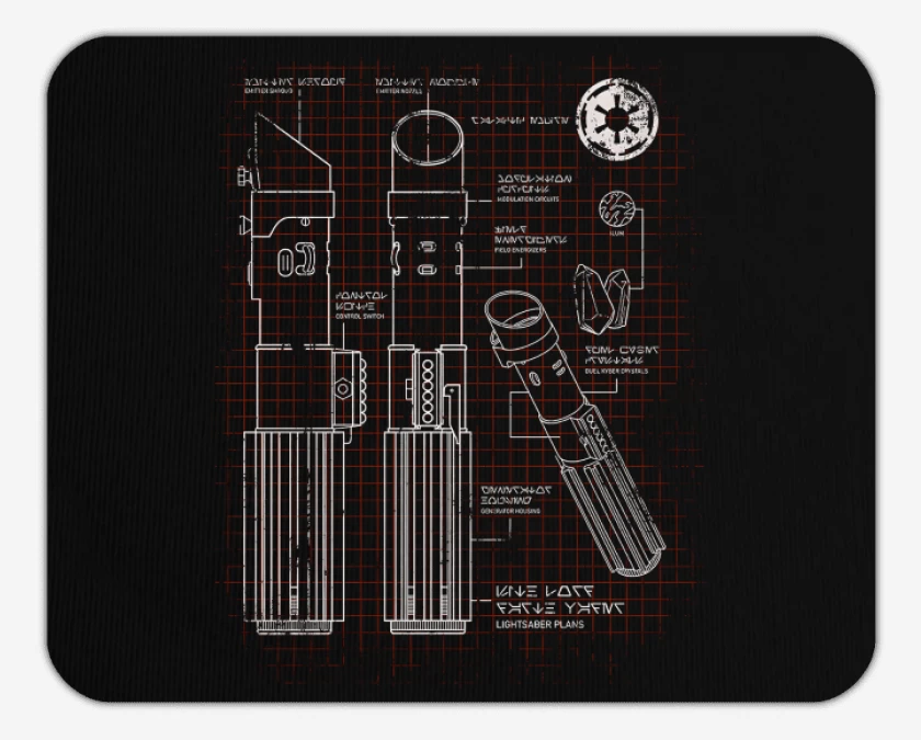 Mousepad Negro de Sable Sith 