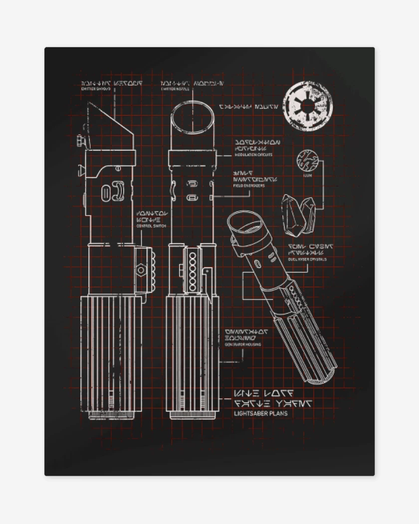 Print metalico Negro de Sable Sith 