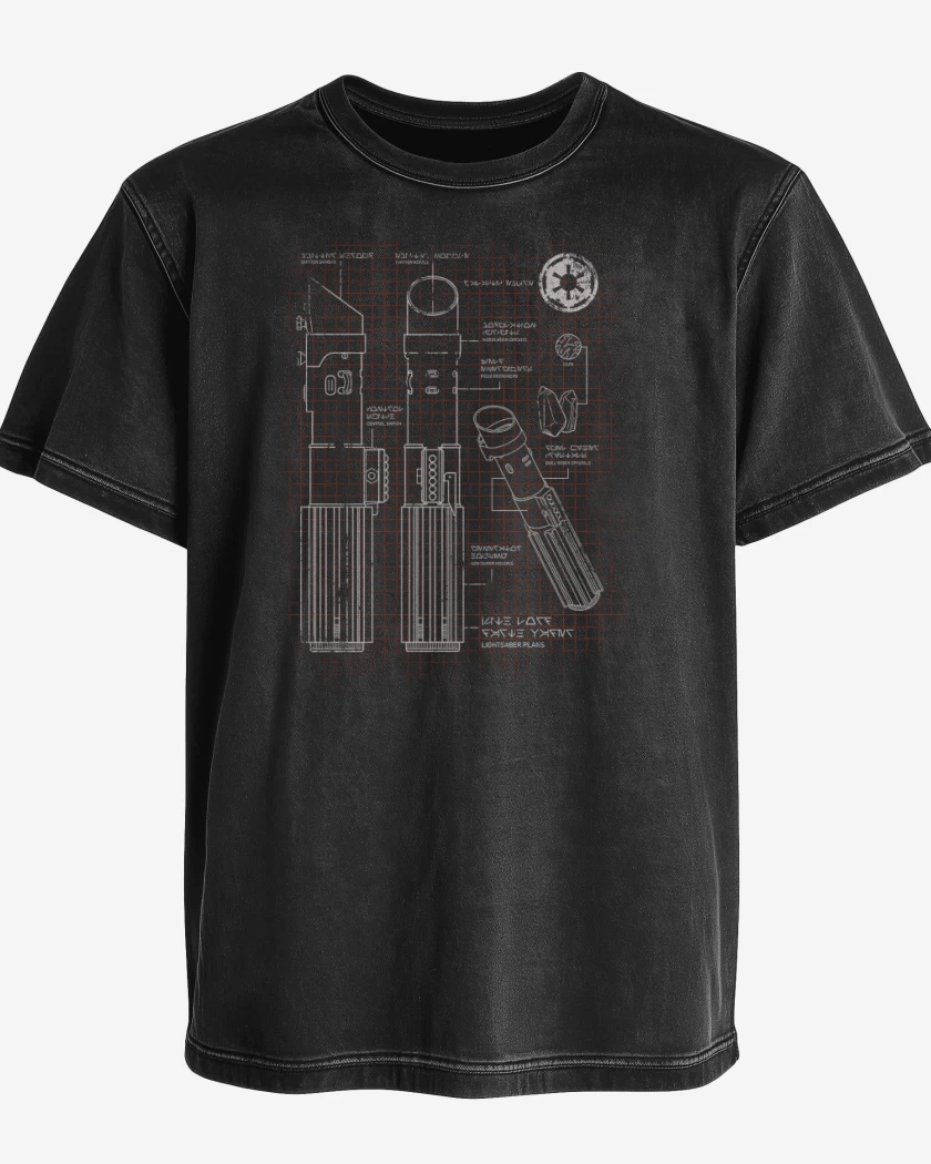 Polera desgastada Negro de Sable Sith 