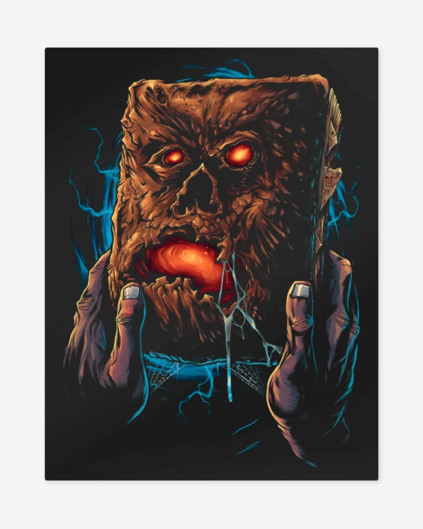 Print metalico Negro de Necronomicon