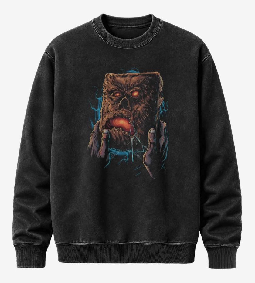 Poleron Polo Acid Wash Negro de Necronomicon