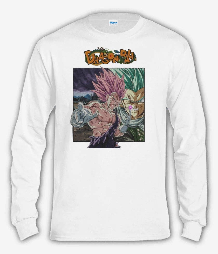 Polera manga larga Blanco de Vegeta Ultra Ego vs Granola