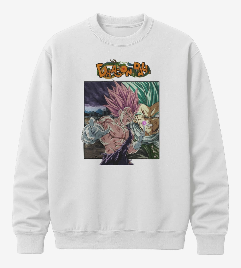 Poleron polo Blanco de Vegeta Ultra Ego vs Granola