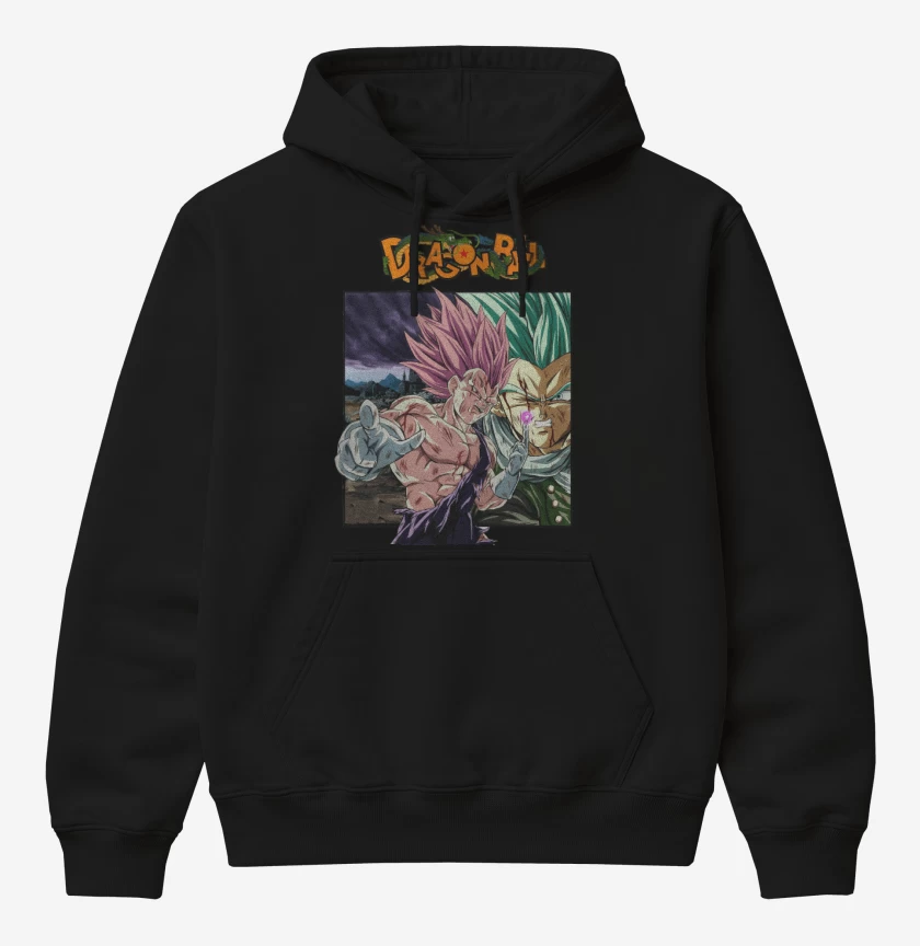 Poleron Canguro básico Negro de Vegeta Ultra Ego vs Granola