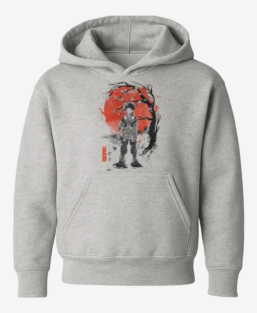 Poleron de niño Gris Melange de Deku Sakura
