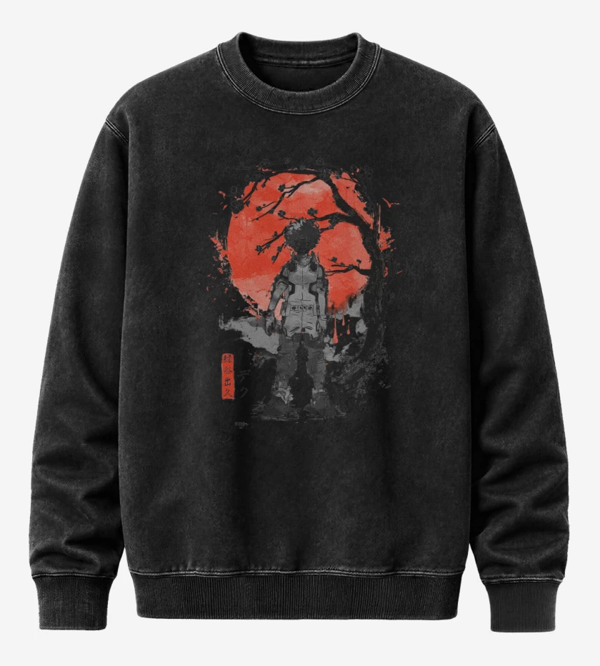 Poleron Polo Acid Wash Negro de Deku Sakura